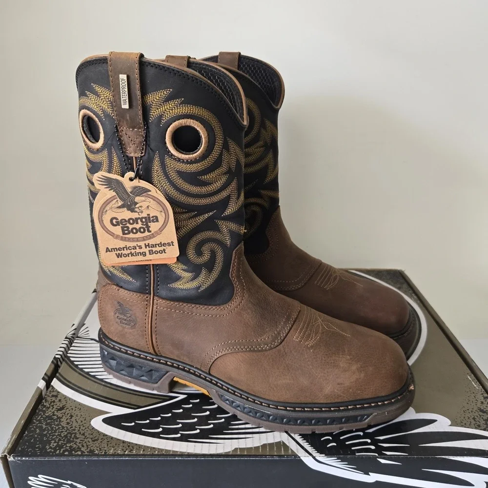 Georgia Boot Carbo-Tec LT Waterproof Pull-On Work Boot 12‎ W GB00266 Boots