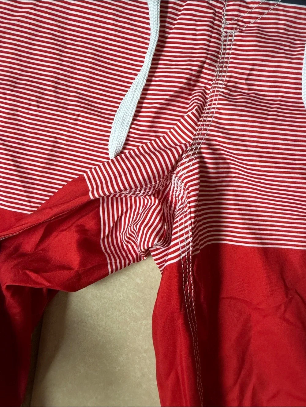 Hang Ten Men's Board Shorts Size 34 Swim Trunks Colorblock Striped Indigo Red