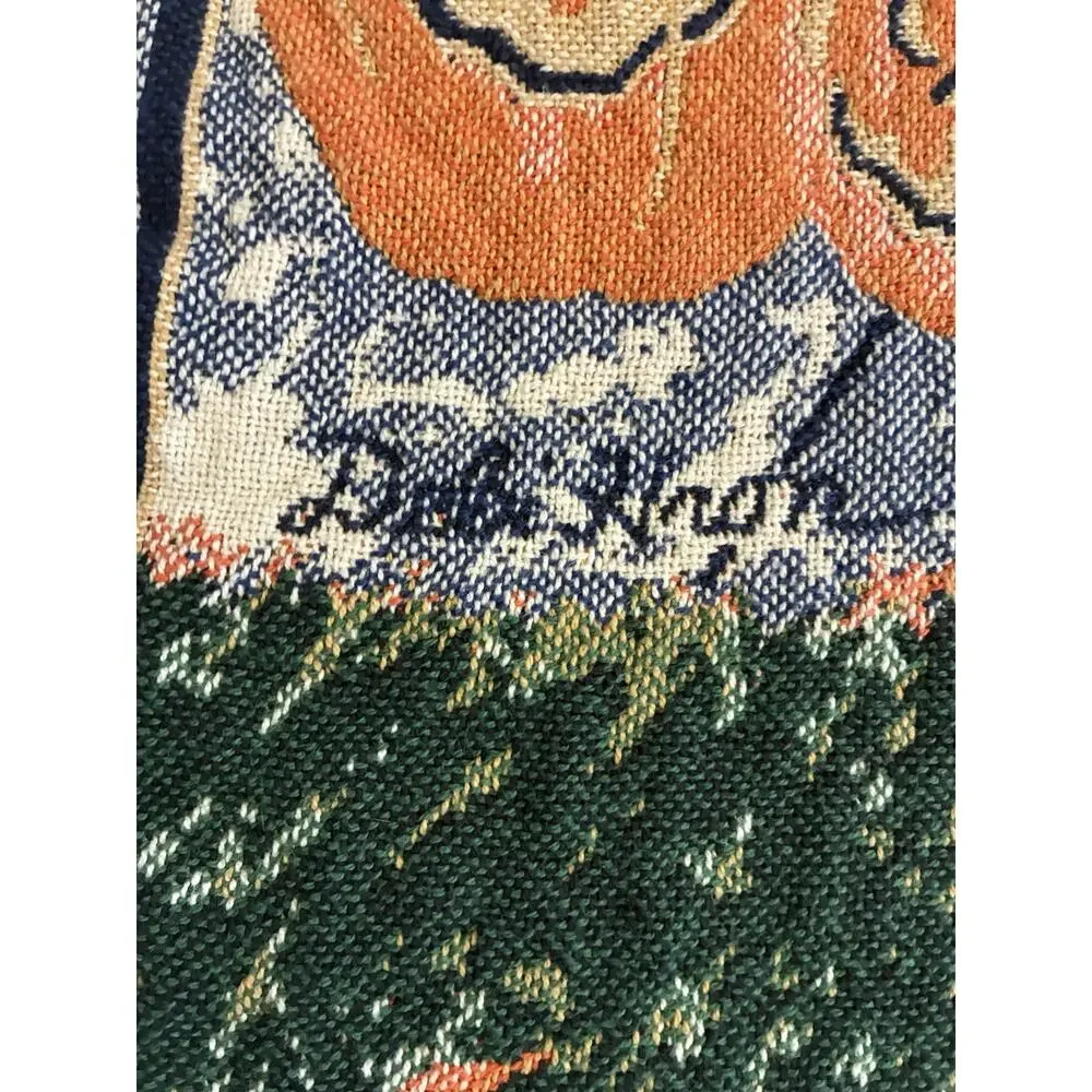 VTG 90s Goodwin Weavers Halloween Bears Trick or Treat Tapestry Throw Blanket