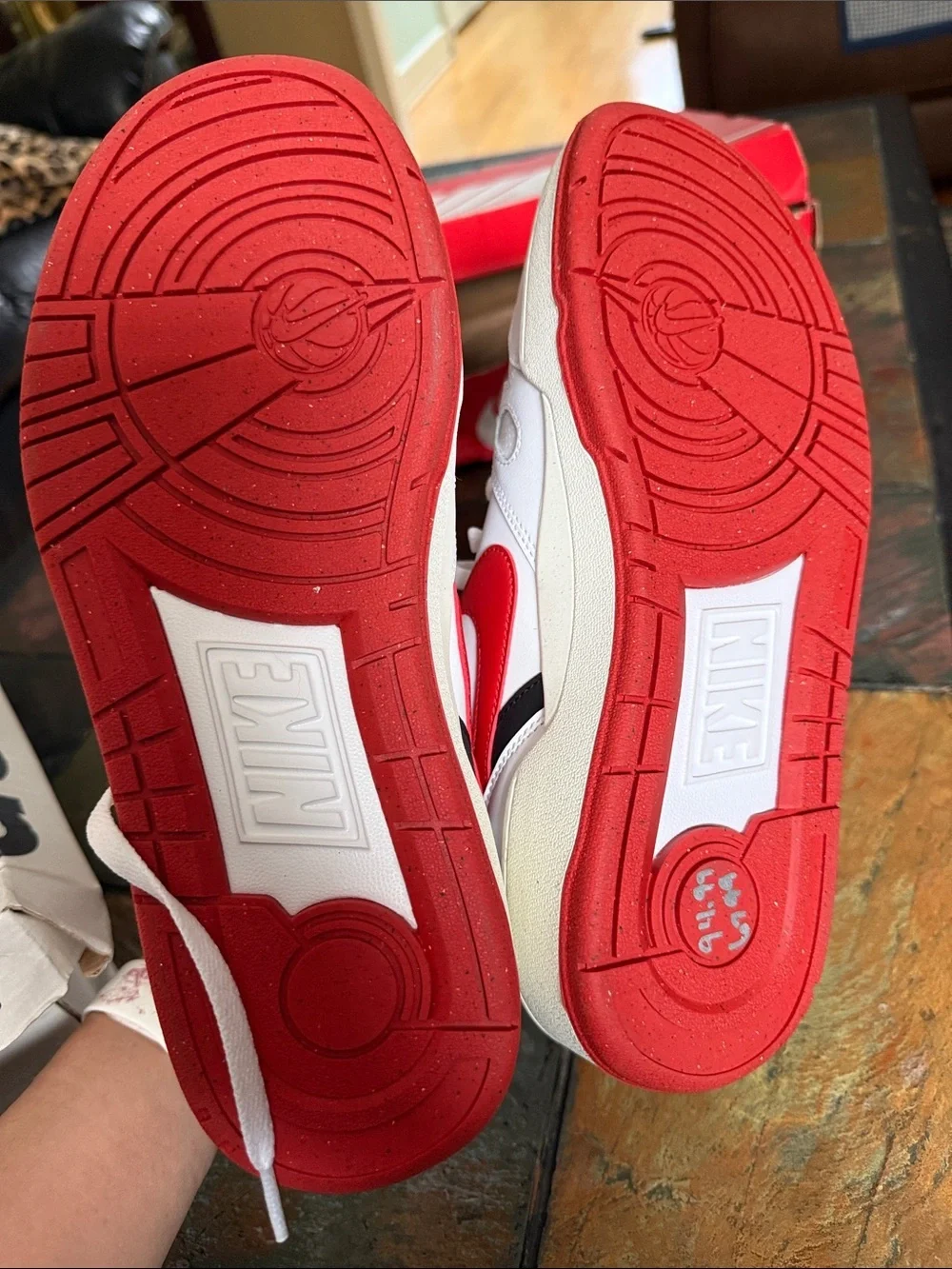 Nike Men's White Red Black Athletic Sneakers