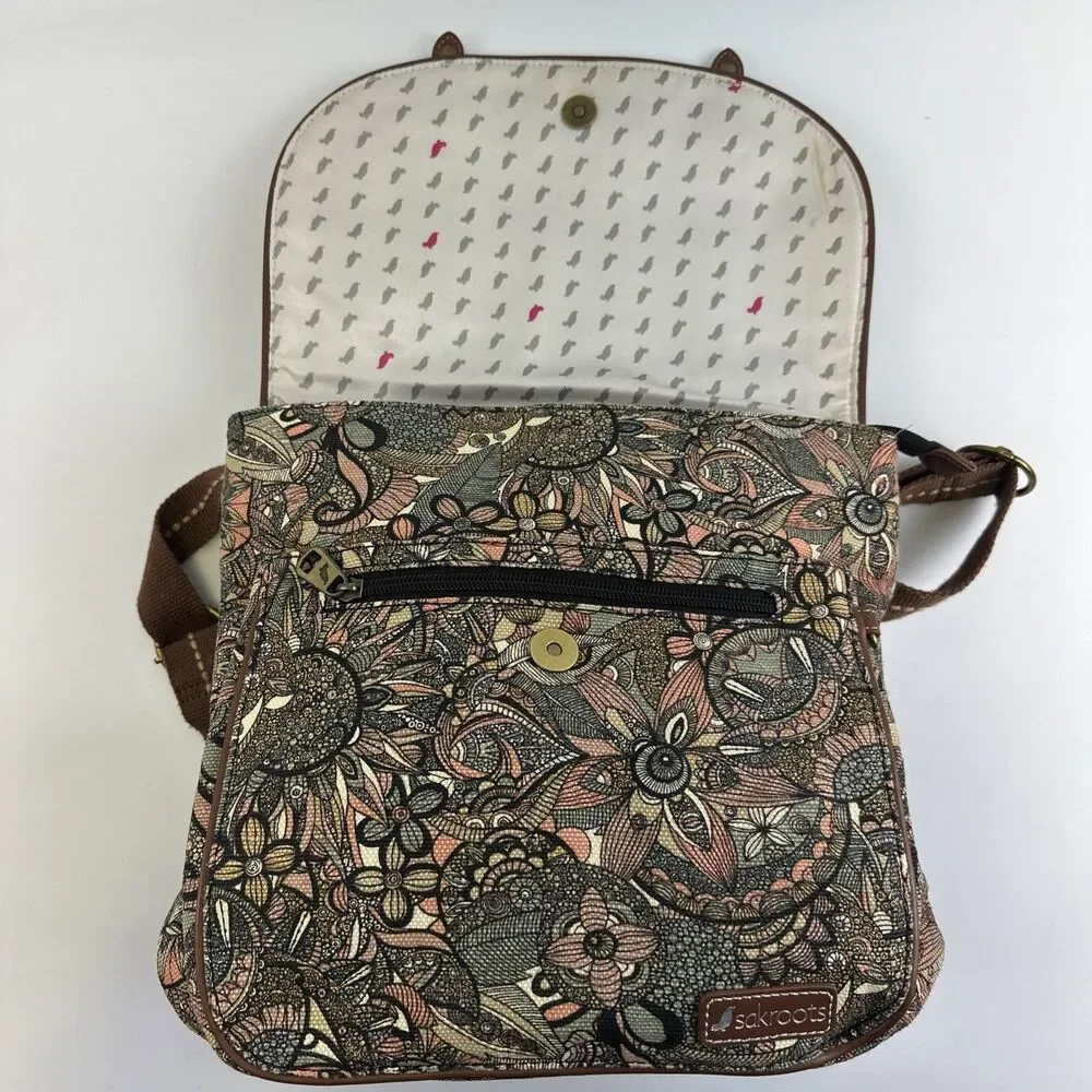 Sakroots Convertible Backpack Crossbody Canvas‎ Sienna Spirit Desert Snap Flap