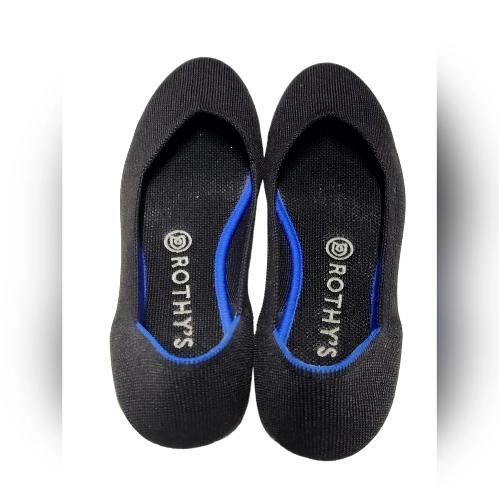 ROTHY’S Women’s The Flat Black‎ Knit Fabric Slip On, Size 8