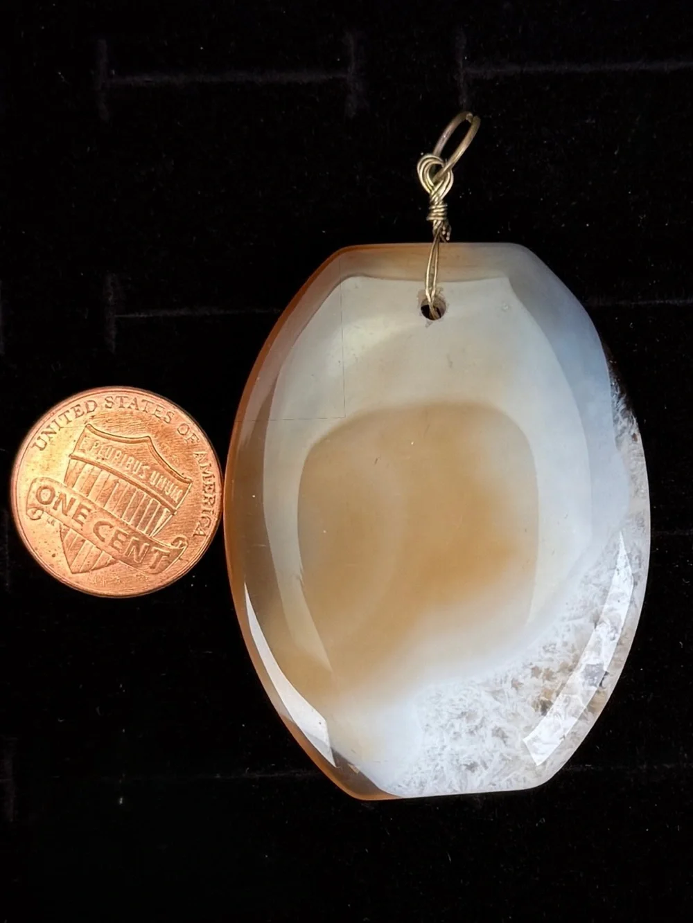 Gorgeous bohemian chic stone pendant + Free 16” Cord Necklce
