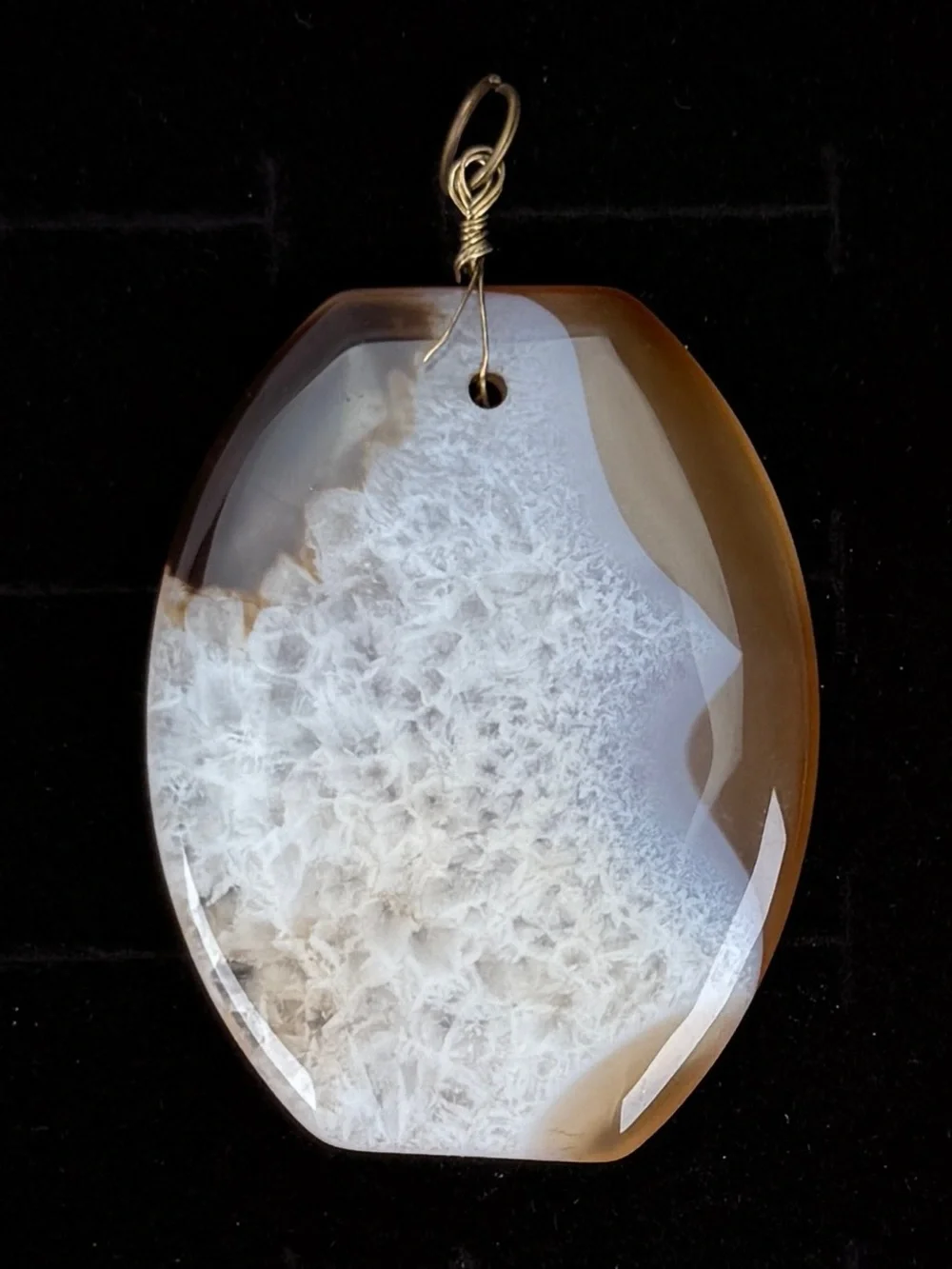 Gorgeous bohemian chic stone pendant + Free 16” Cord Necklce