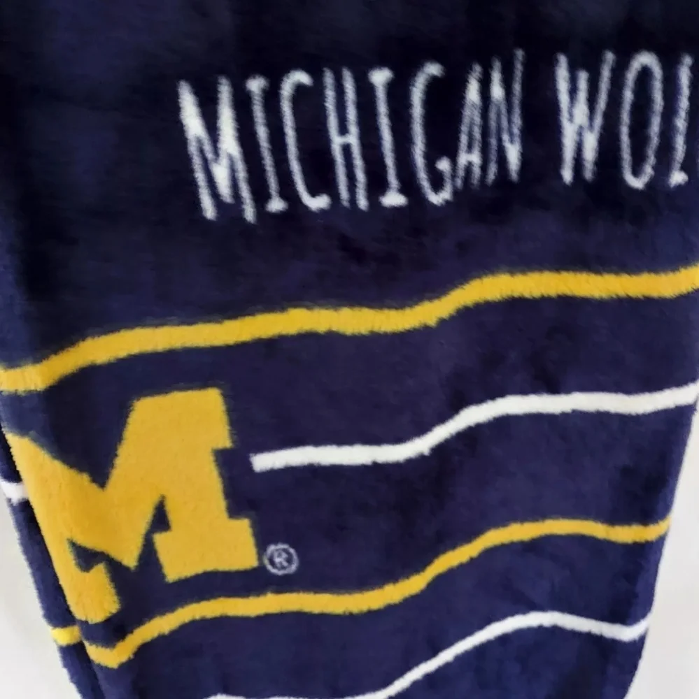 Michigan Wolverines Super Soft Plush Throw 60 x 50 Block M Gameday Essentials
