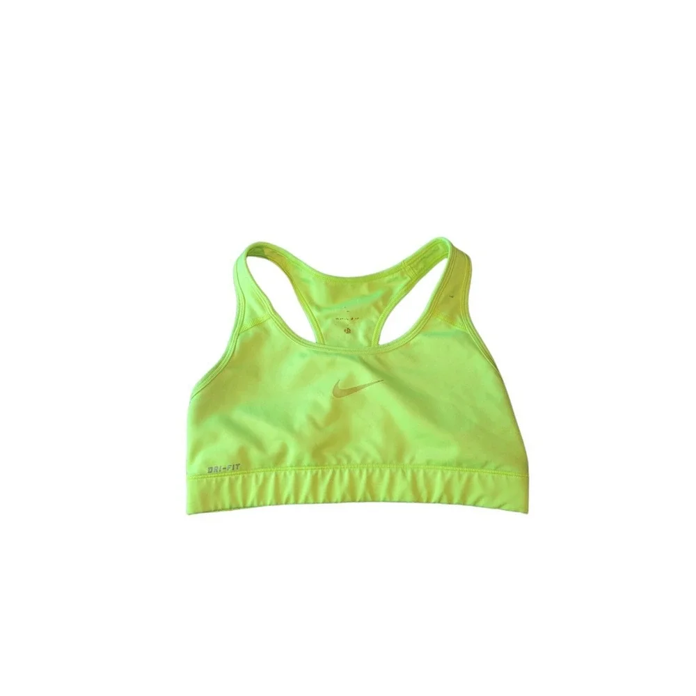 Nike Dri Fit Sports Bra Women Sz S Neon Green Yellow‎ Activewear Workout Top Gym