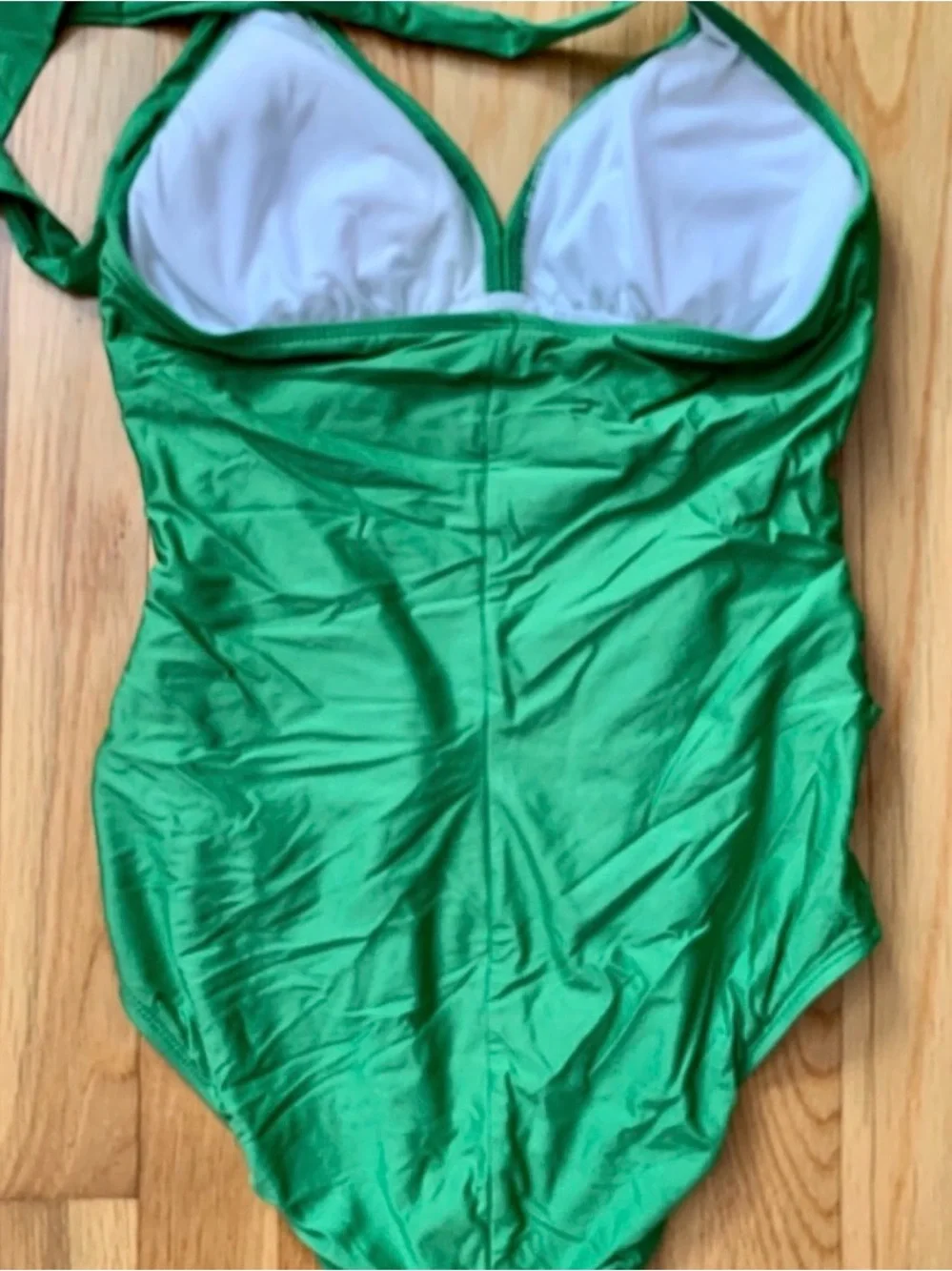 Woman’s Emerald Green Halter One-Piece Swimsuit