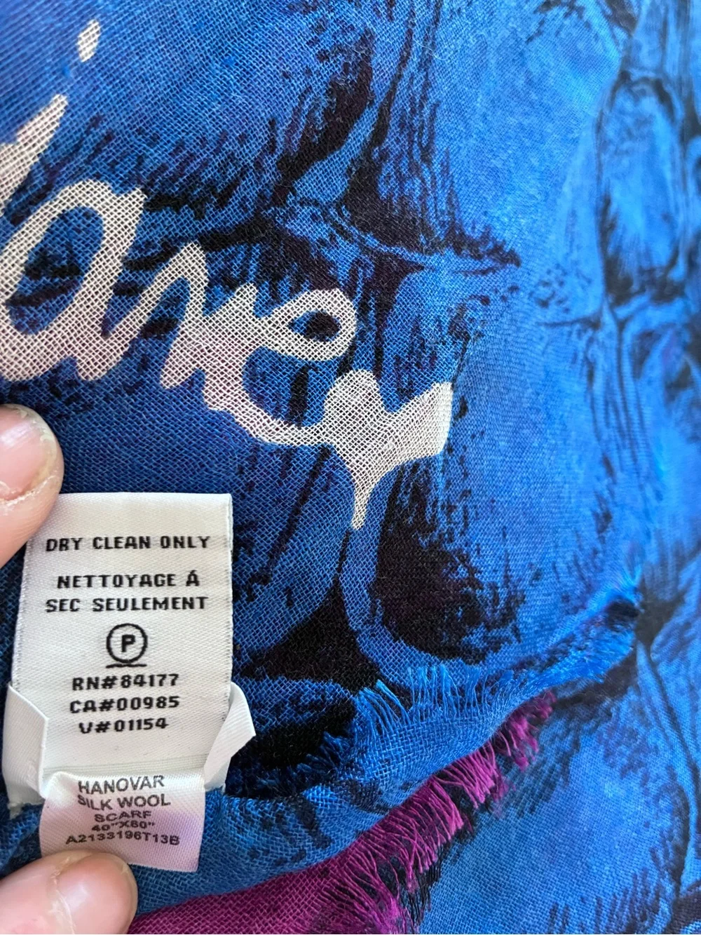 NWT Diane von Furstenberg DVF Blue Magenta Snakeskin Print Scarf Wrap 80x40