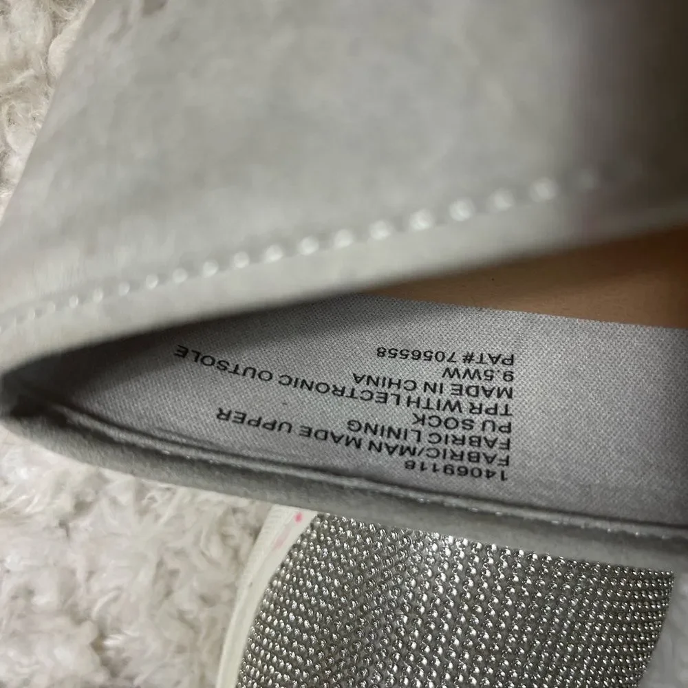 Torrid wide with Gray fabric Rhinestones embellishment slip on sneakers SZ 9.5WW