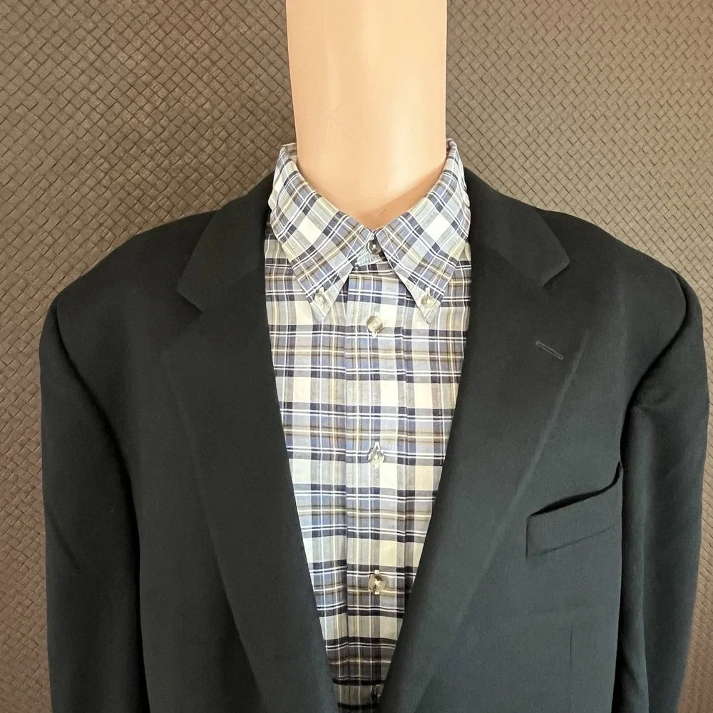 Brooks Brothers X Loro‎ Piana Black Pure Cashmere Mens Blazer Size 46L