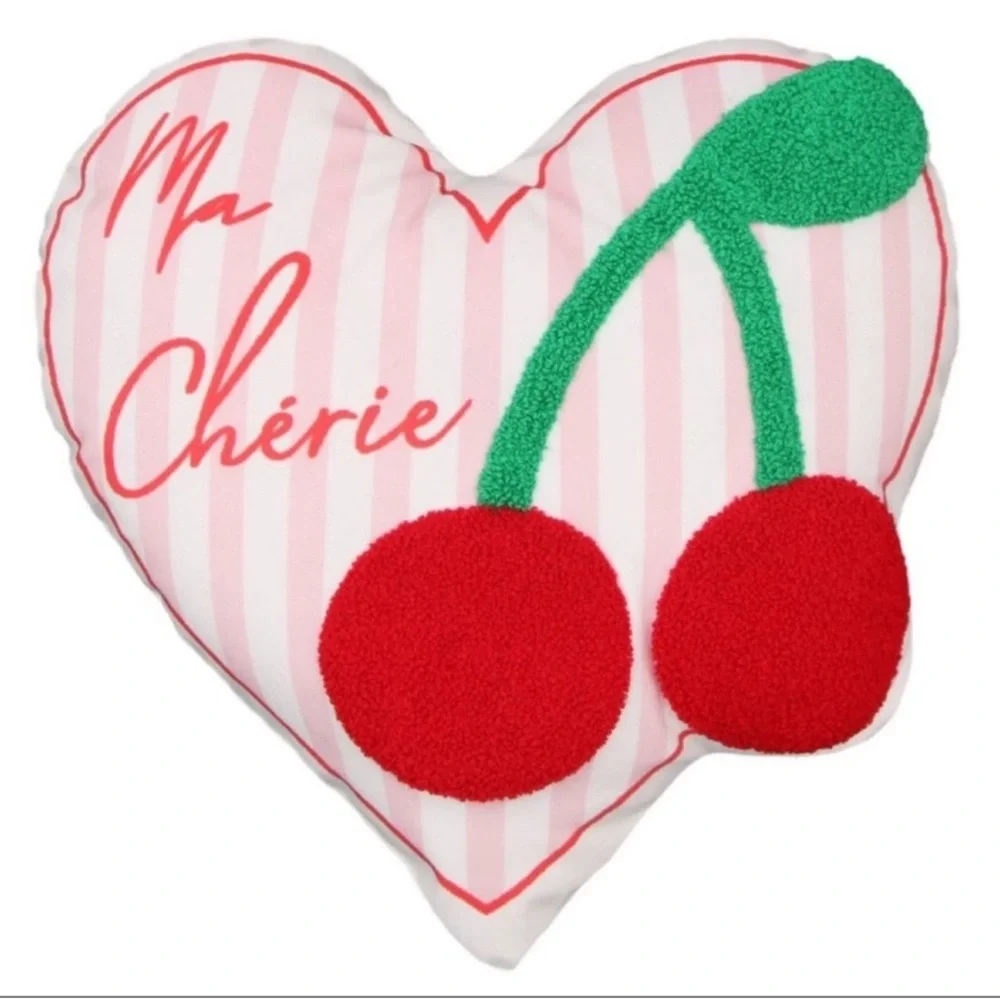3 for $15 SALE Target Bullseye Heart Shaped Ma Chérie w/ Cherries Pillow Decor