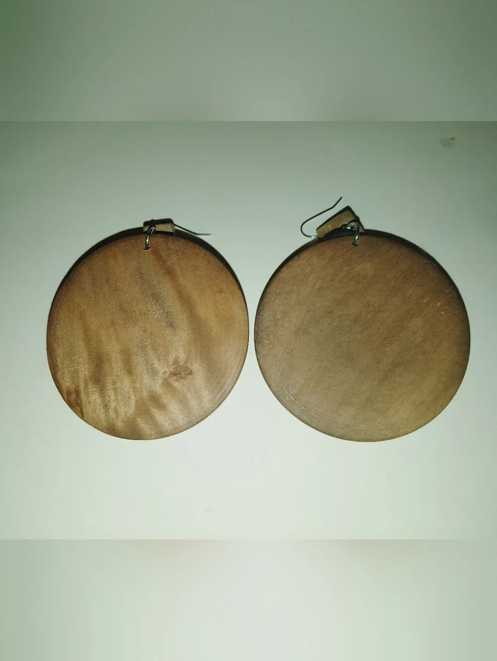 New Handmade Iridescent Arrow Drop Pierced Earrings On Wood Discs Lightweight
