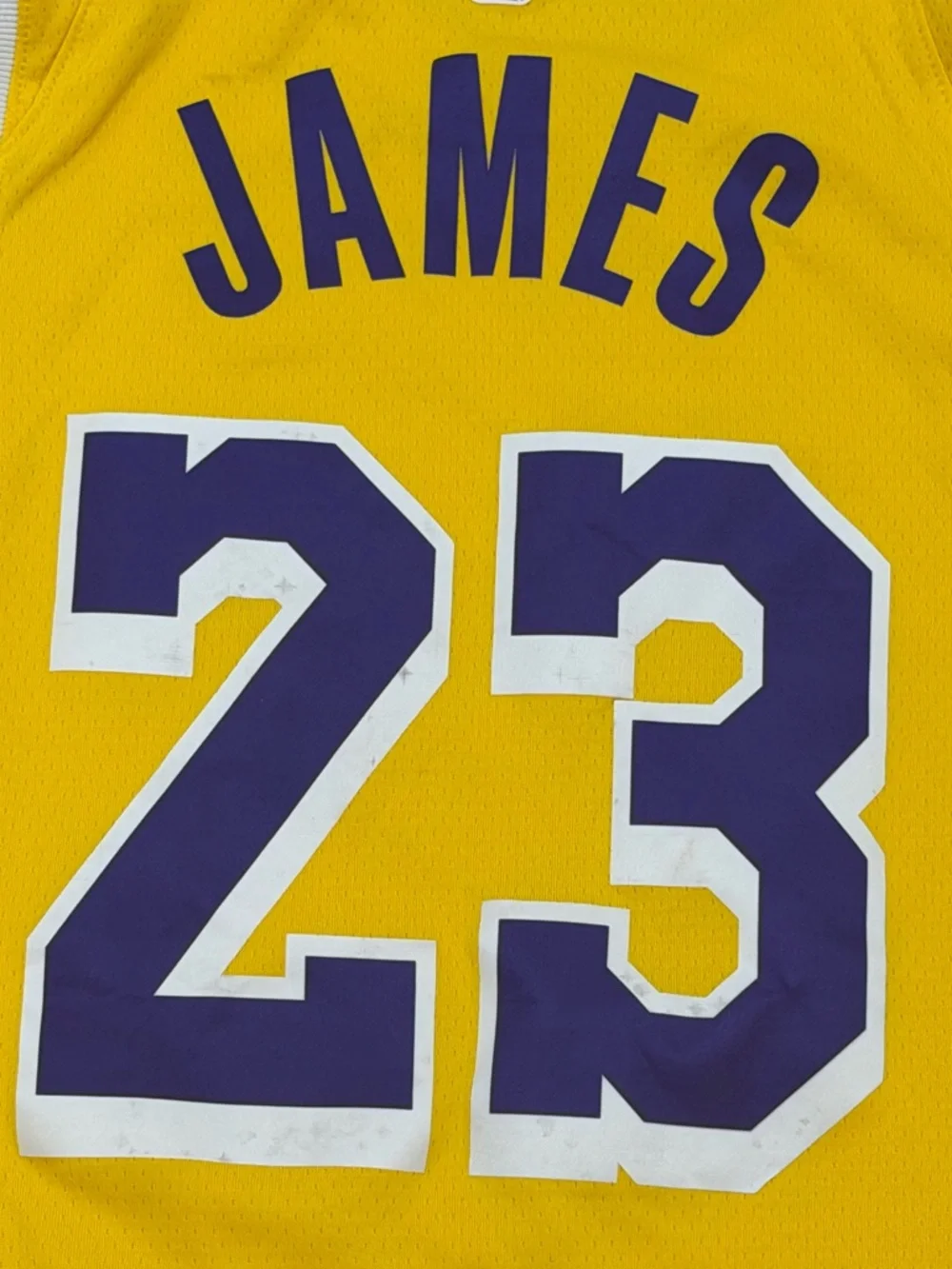 Nike Yellow & Purple Lakers LeBron James Basketball Jersey