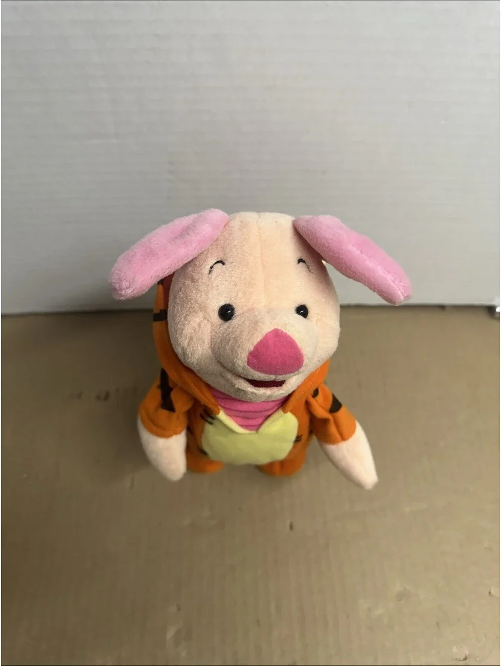 Disney Bounce Around Piglet in Tigger Costume Mechanical Plush Sound 1999 Mattel