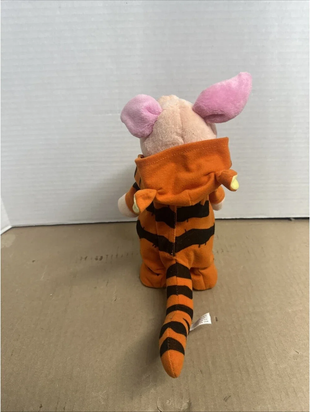 Disney Bounce Around Piglet in Tigger Costume Mechanical Plush Sound 1999 Mattel