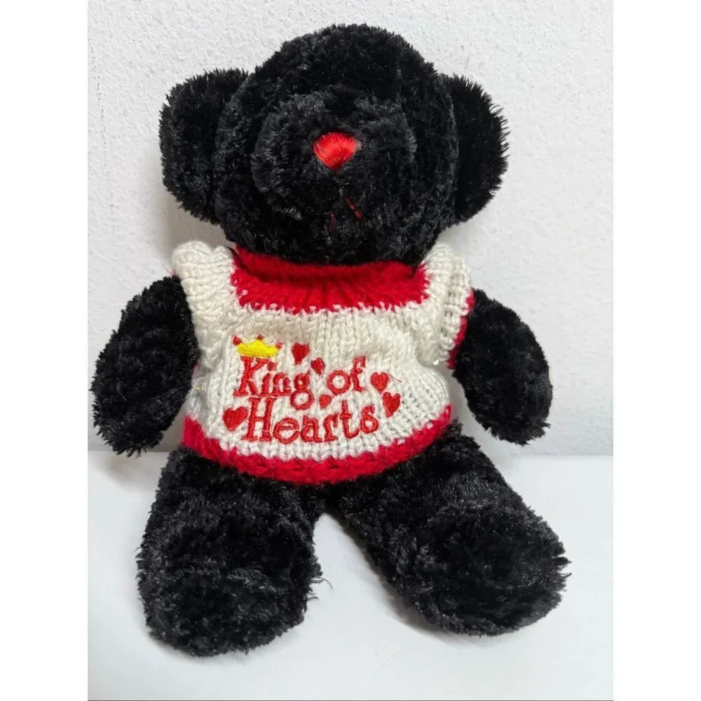 Dan Dee Black Bear Plush Stuffed Red Nose 