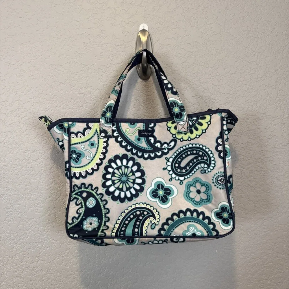 Thirty-One True Beauty Bag Paisley Day Retired Cosmetic Travel Handles Make Up