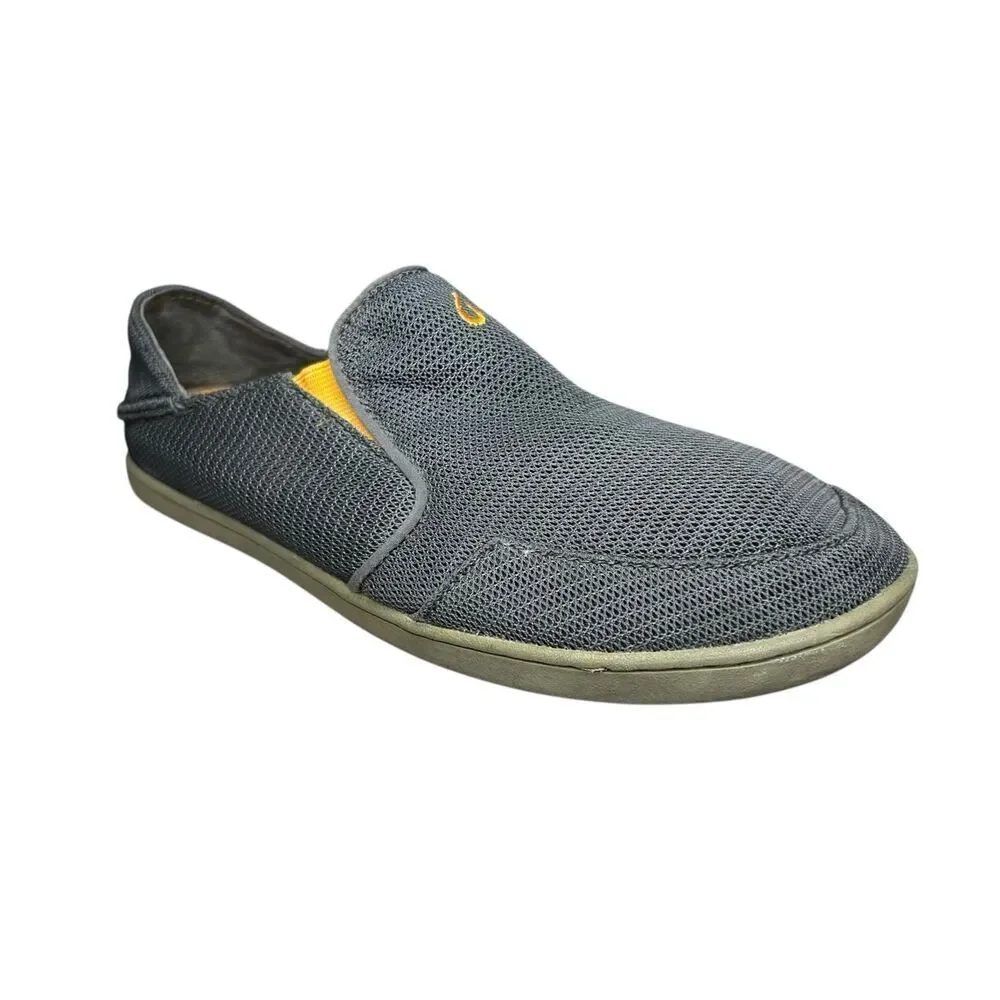 OluKai Men’s 8.5 Nohea Mesh Slip-On Shoes‎ Shadow Gray Breathable Comfort