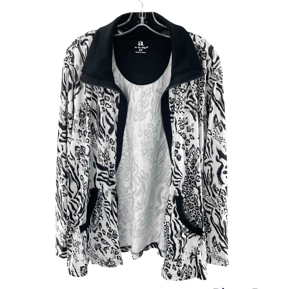 Activology Full Zip Patterned Lightweight Jacket Size 2 X