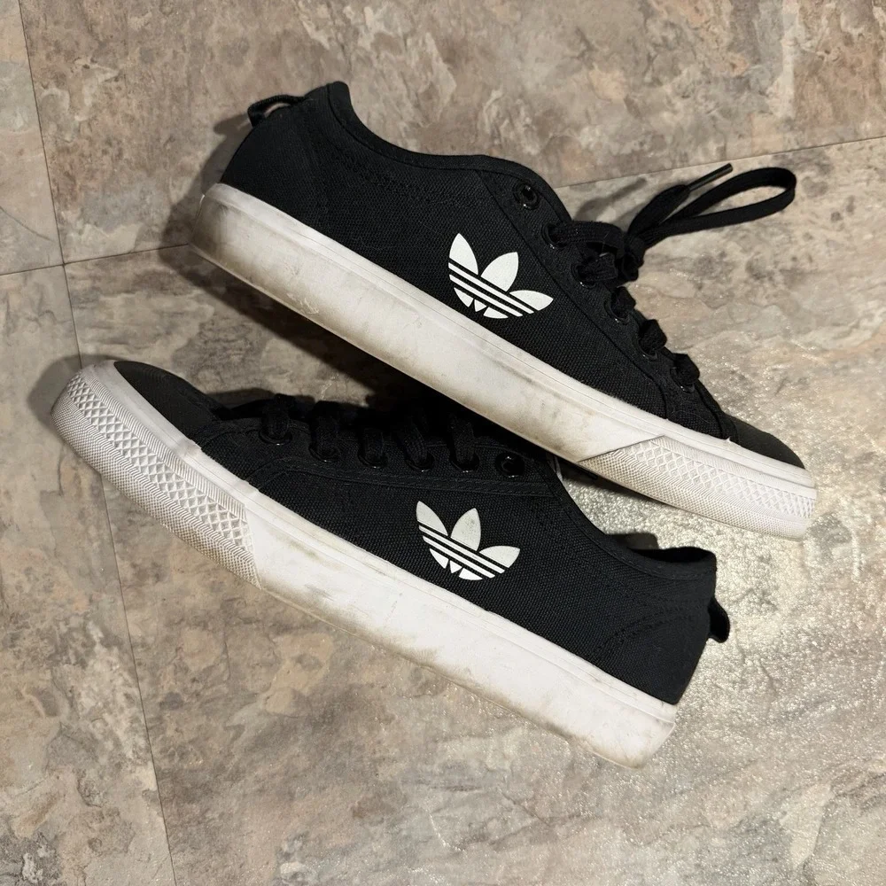 Adidas Nizza Trefoil Black Mens Size 6 Low Top Athletic Skate Shoes FW5185