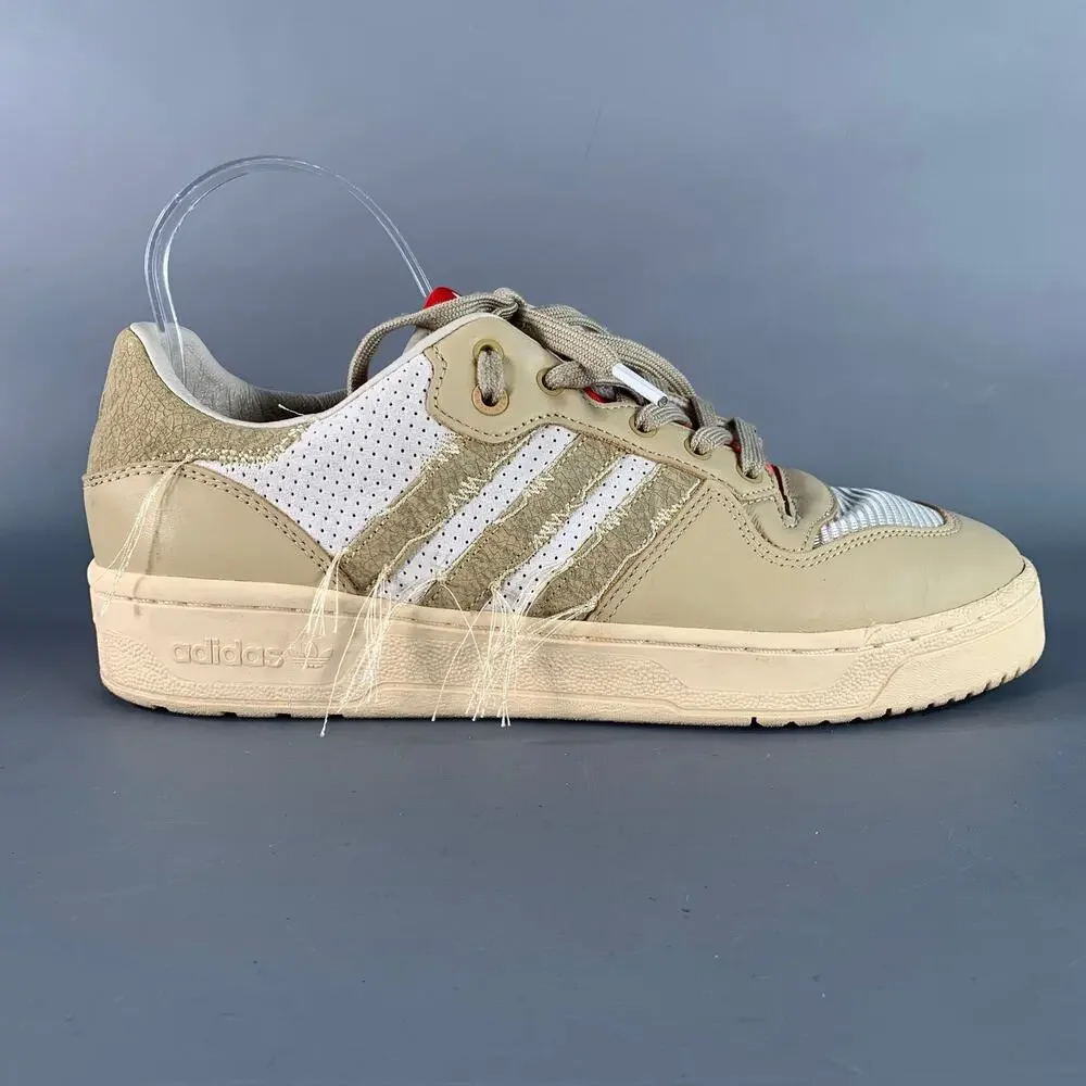 ADIDAS Size 9.5 Beige White Mixed Materials Nylon Mesh Sneakers