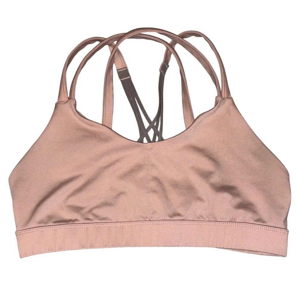 Champion Women Pink Strappy Sports Bra‎ Crisscross Back Athletic Activewear, M
