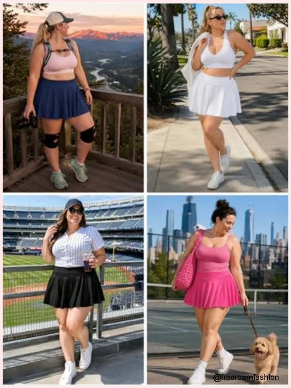 Women's Plus Size Athletic Tennis Skort High Waisted A-Line Workout Mini Skater