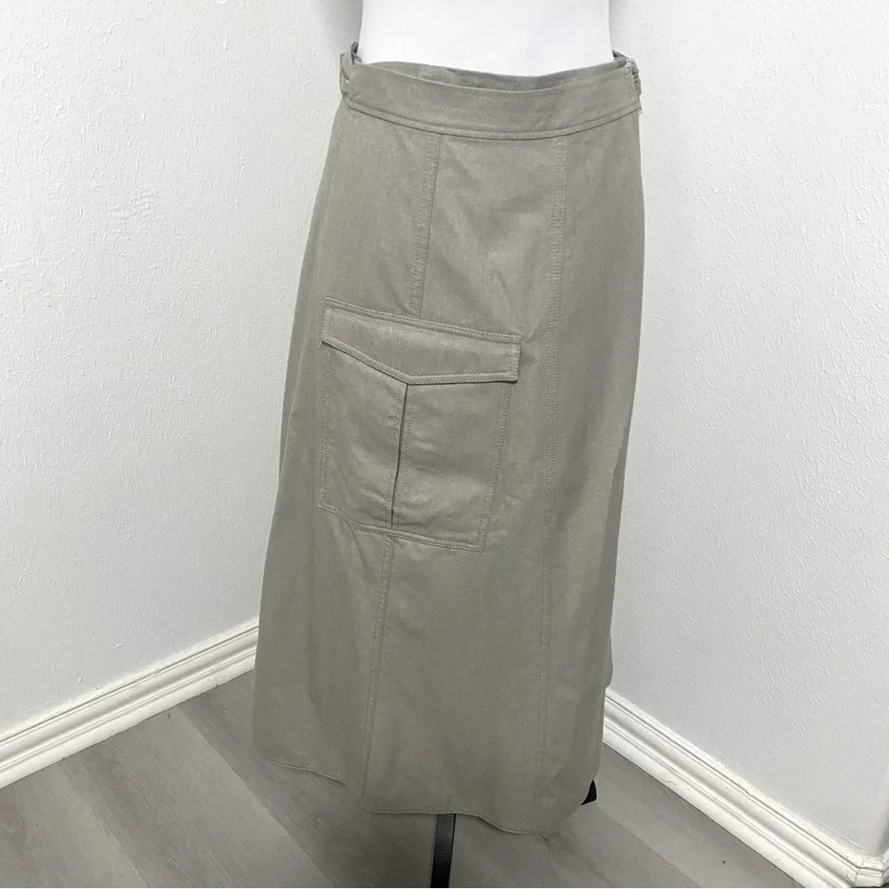 Zara NWT Beige High Waisted Cargo Midi Wrap Skirt Y2K Dress Up or Just Casual