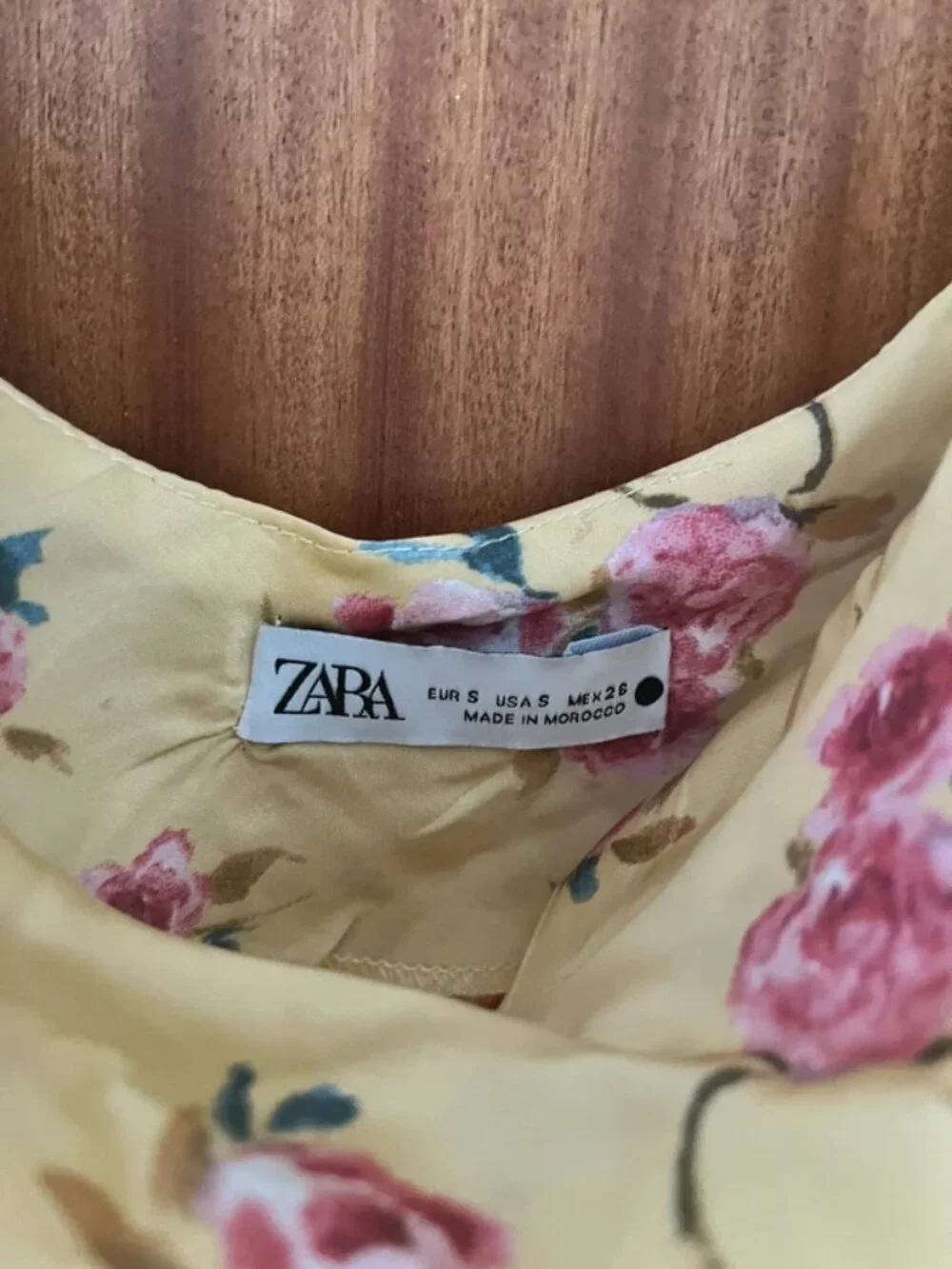yellow rose tie mini dress size s