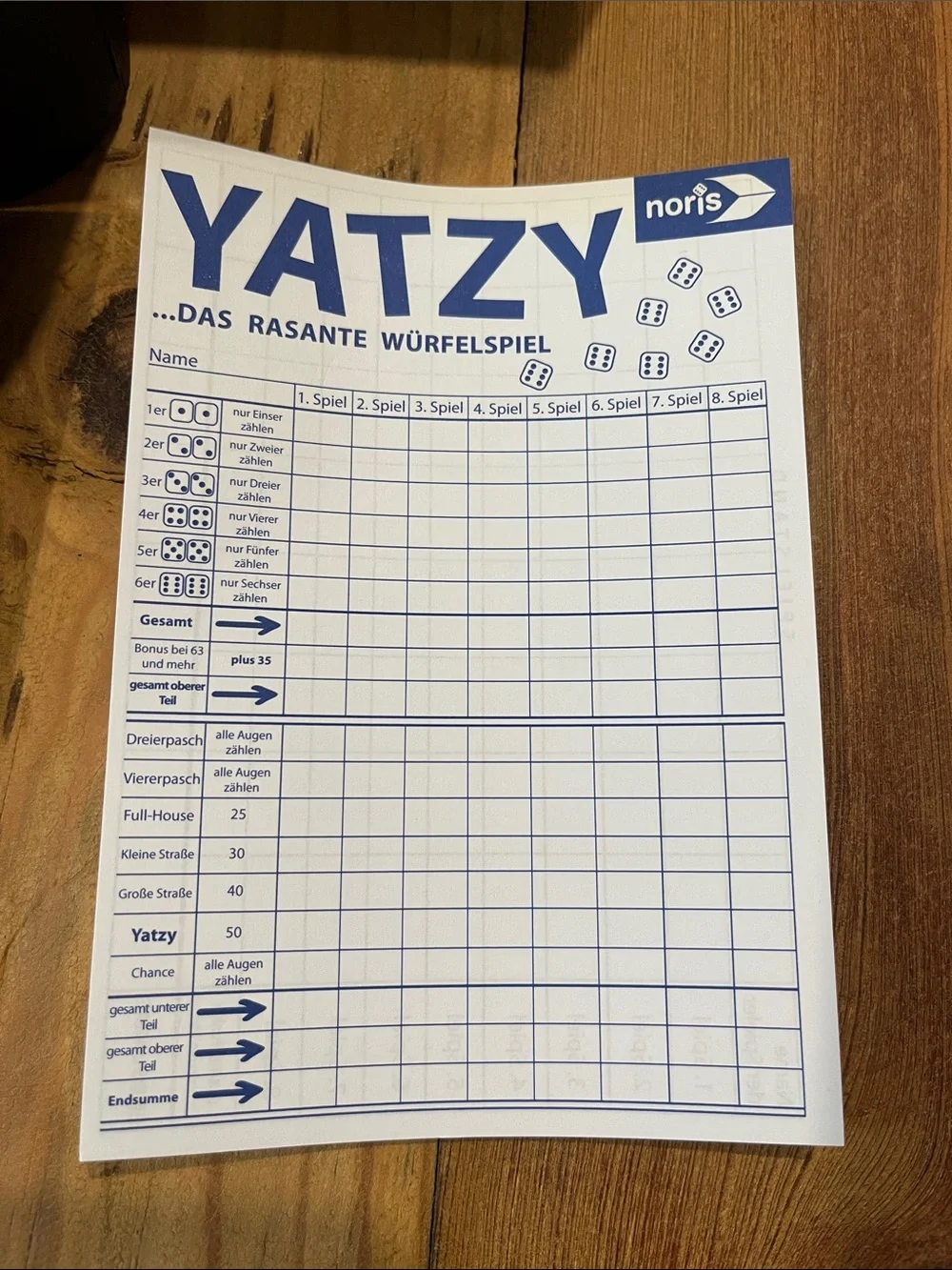 N/A yatzee except