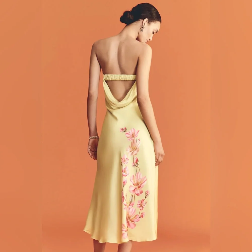 FARM Rio strapless yellow