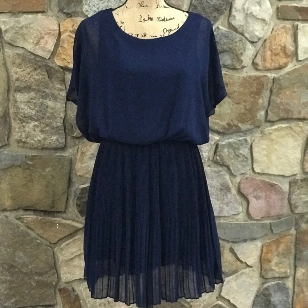 Lush blue pleated dress size M