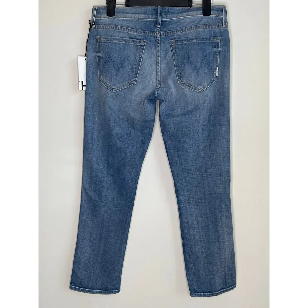 Mother The Rascal Mid Rise Denim Crop Jeans Tickle Fights & Barbeques 26 NWT