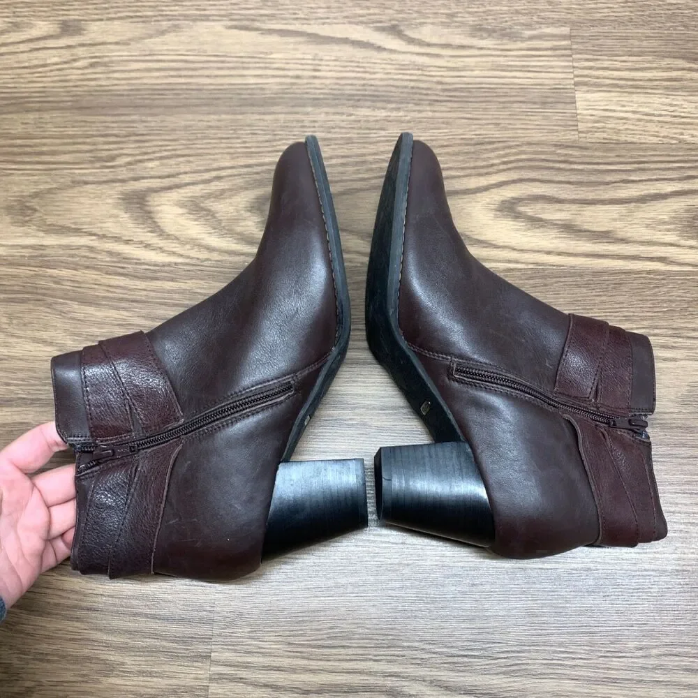Vionic Trinity Boots Womens US Size 9.5‎ Brown Leather Booties TVW5300 Ankle