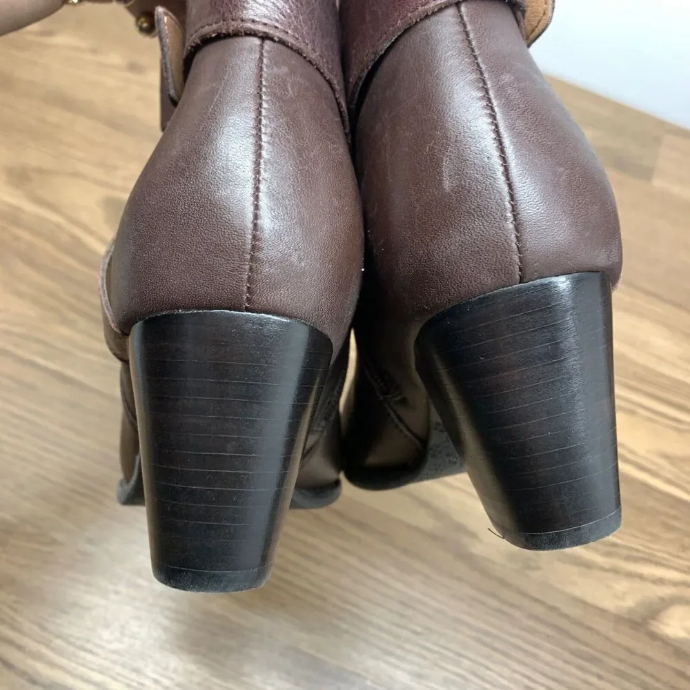 Vionic Trinity Boots Womens US Size 9.5‎ Brown Leather Booties TVW5300 Ankle