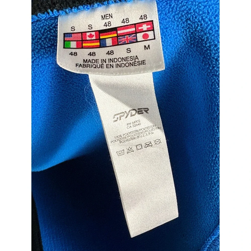 Spyder Mens Core Sweater Quarter 1/4 Zip Pullover Blue Orange Small