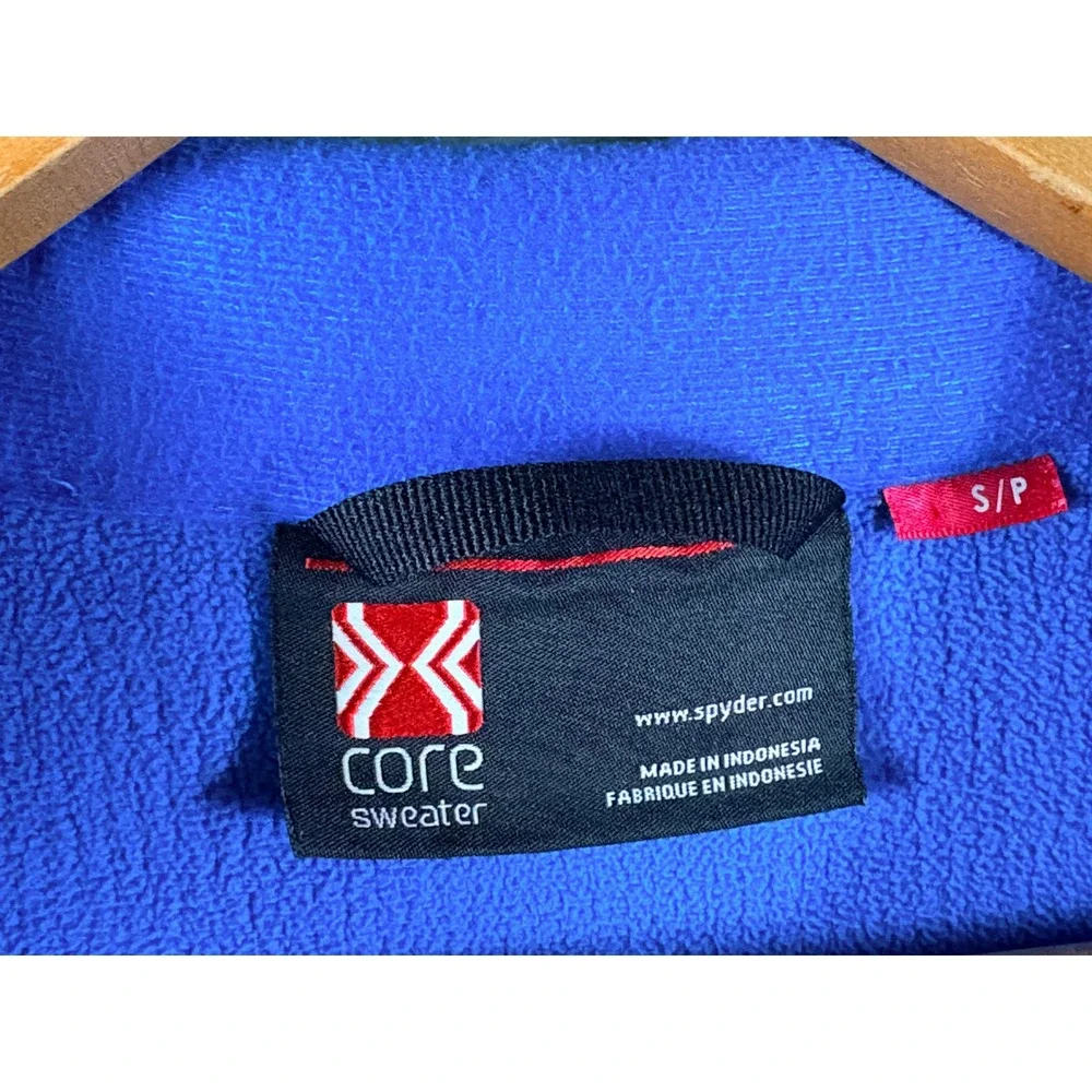 Spyder Mens Core Sweater Quarter 1/4 Zip Pullover Blue Orange Small