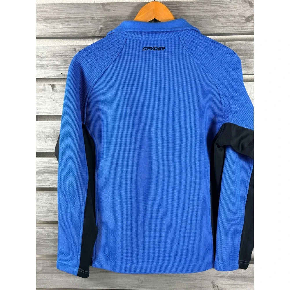 Spyder Mens Core Sweater Quarter 1/4 Zip Pullover Blue Orange Small