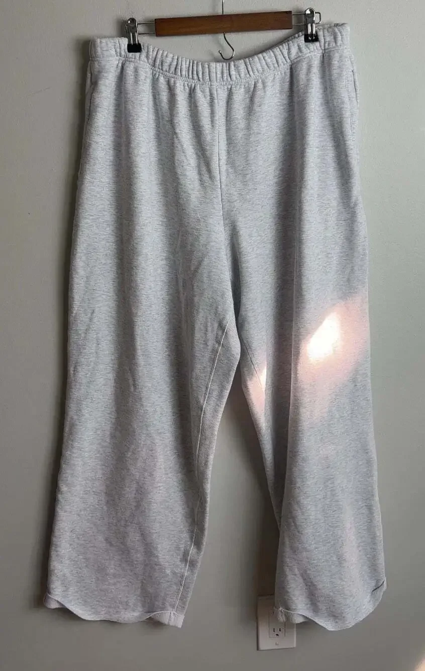 Skims Sweatpants Size 2X Gray Heather Cotton Blend Drawstring Women’s