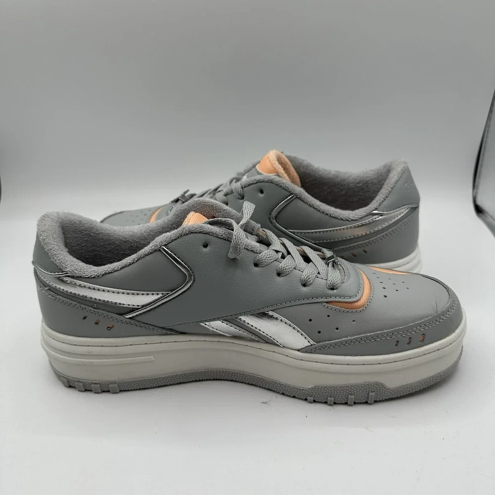 Reebok‎ Club C Double Shoes Womens 10 Blue Gray/Orange/Silver Platform Sneakers