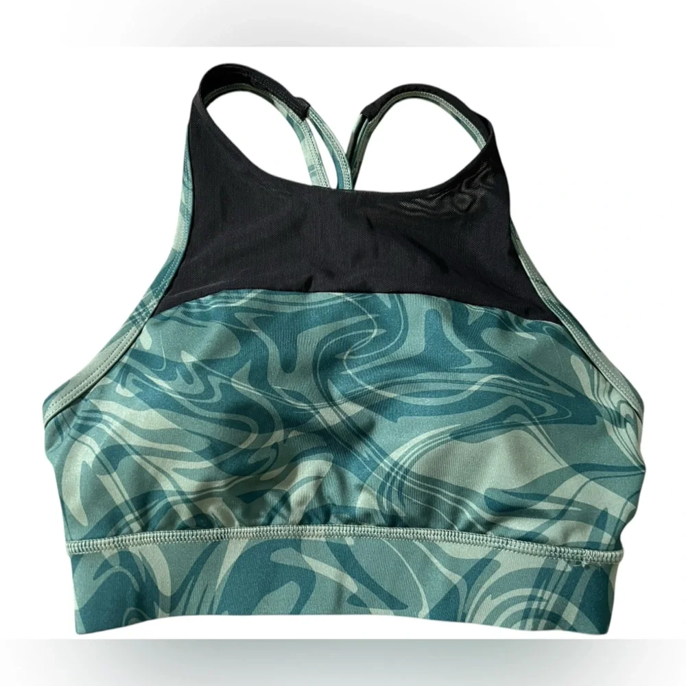 ASICS‎ kate strappy medium support sports bra bralette removable pads green XS