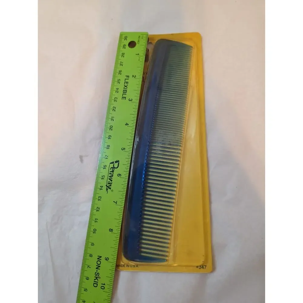 Vintage Goody Deluxe JewelTone Comb NOS Blue Hair Styling New on Card 9
