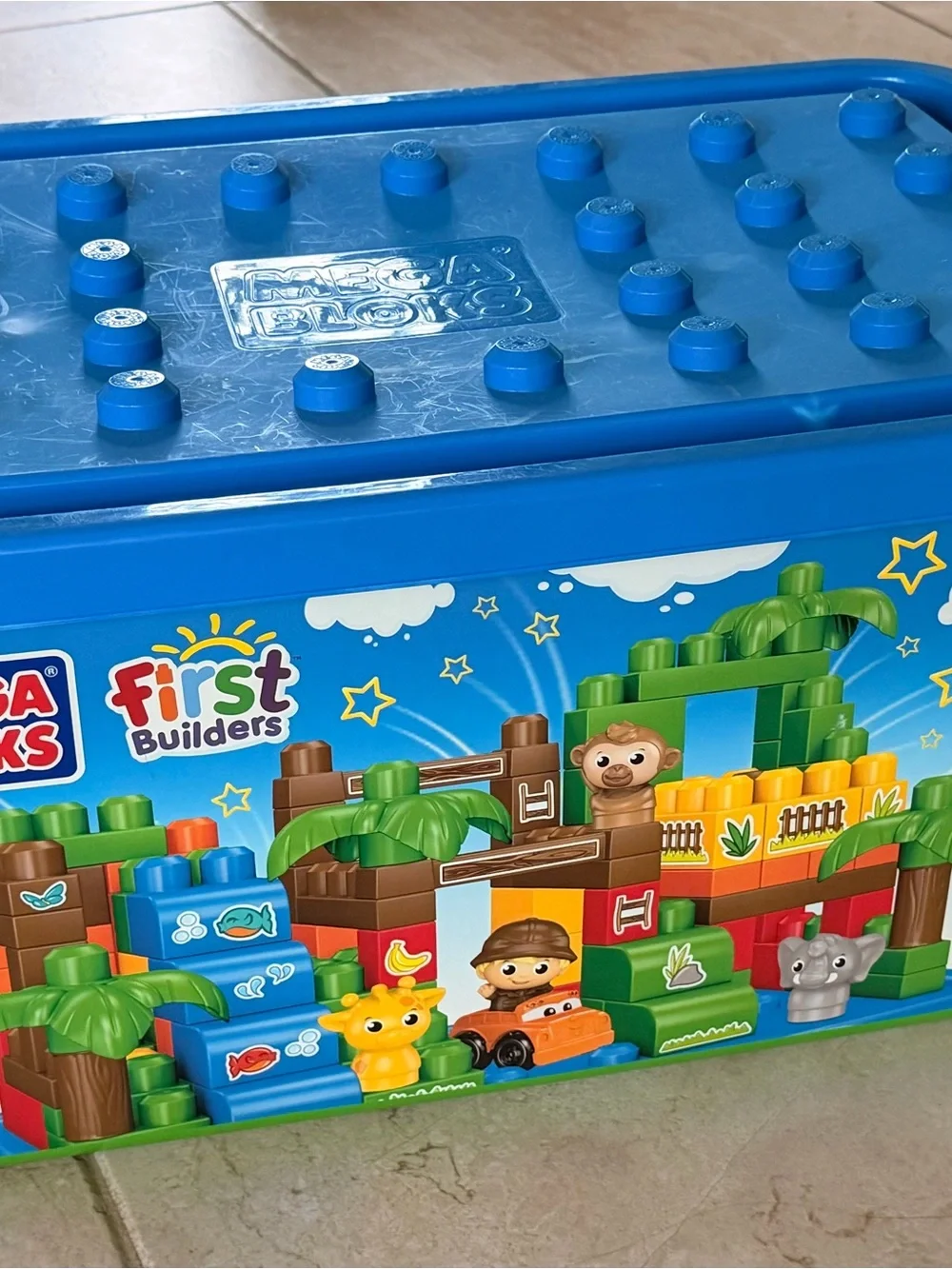 Mega Bloks First Builders Jungle Friends Building Set With Storage Case