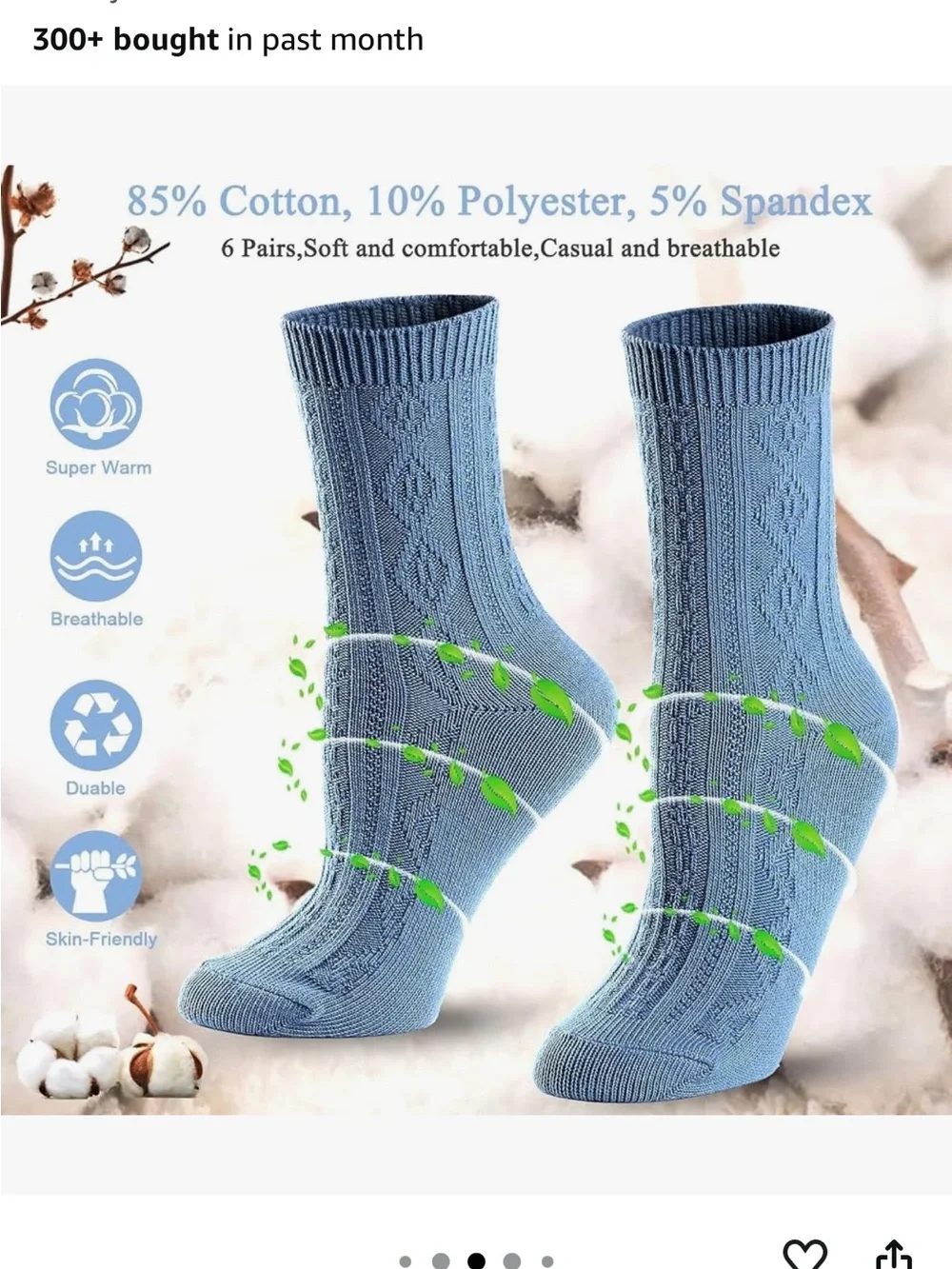 Women’s Classic Cable Knit Crew Socks - Multi Color Pack