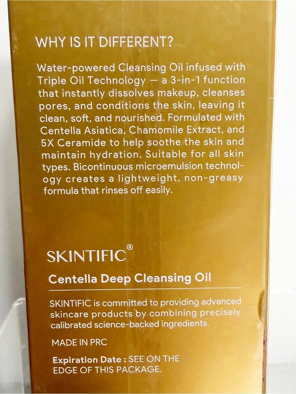 SKINTIFIC Centella Deep Cleansing Oil Makeup Remover 200mL ~ New in Box