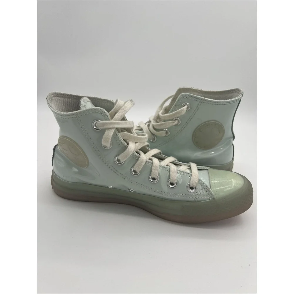 Converse Chuck Taylor All‎ Star High Women's 7.5 Patent Leather Baby Blue Shoes
