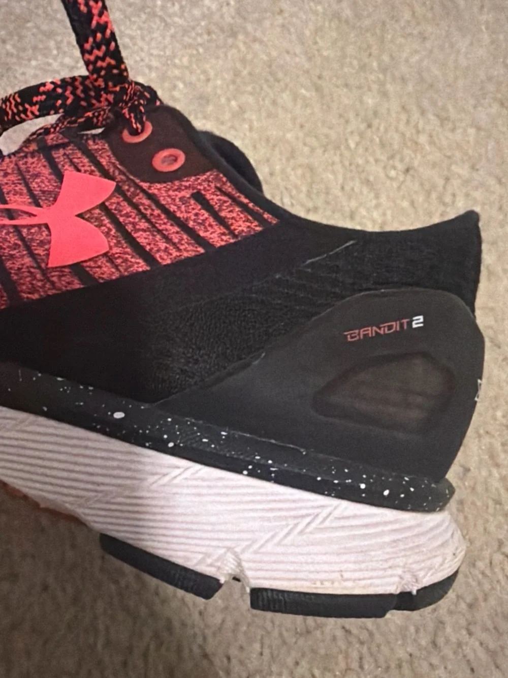 Under Armour Women's Red-Black Knit Training Shoes