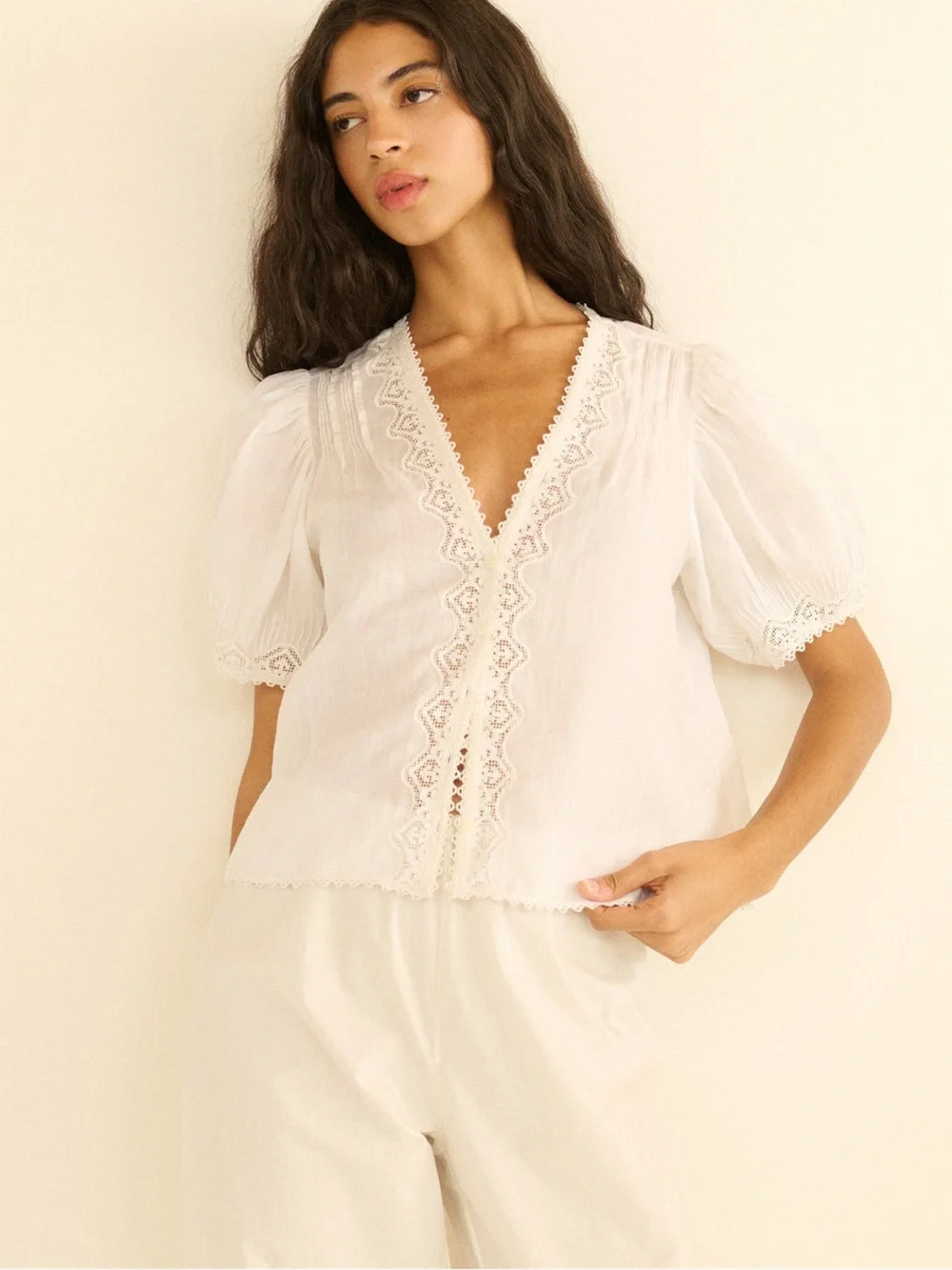 Doen Brigitta Top in Salt