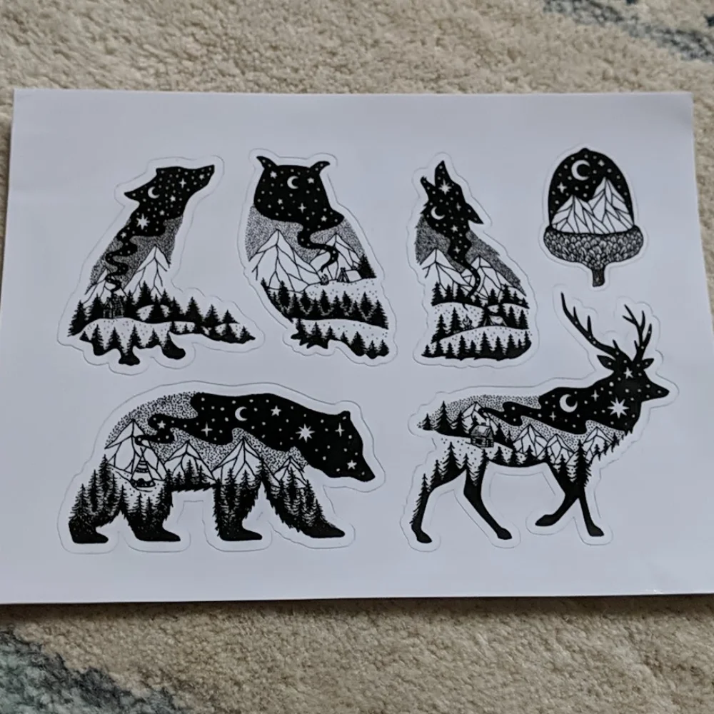 New starry Night Animal Decal Stickers