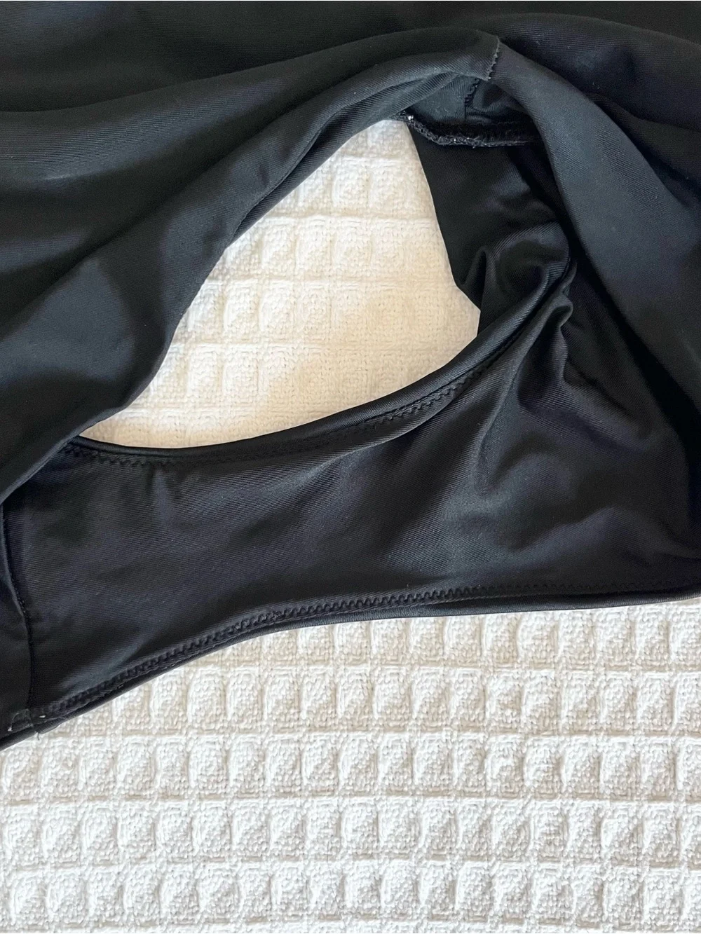 Aerie Black Ruffled Strap High-Waist Bikini Set XL top L bottom